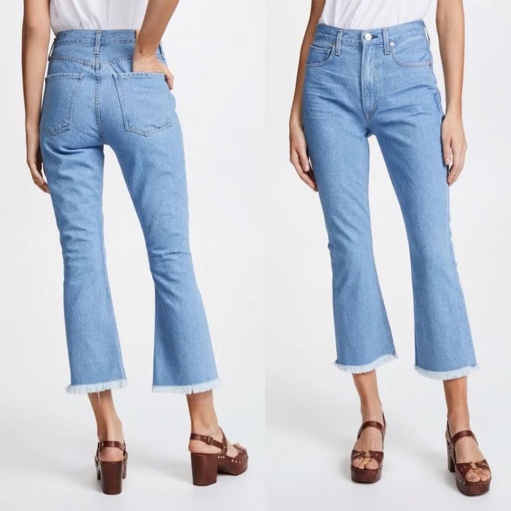 Citizens of Humanity Estella Fray high rise ankle flare Jeans Size 29 Blue